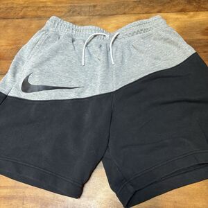 VTG Nike SWOOSH LOGO Cotton Sweat Shorts Black tag gray and black men's size L